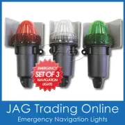 EMERGENCY BATTERY BOAT NAVIGATION/NAV LIGHTS (SET OF 3) - Port/Starboard/Stern