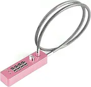 Tcyoatoa Cable Lock, 4 Digit Combo Bike Lock, 23-3/5 Inches Rope Length, Outdoor Use for Fence Door, Gate Door, Small Bike, Suitcase (Pink)