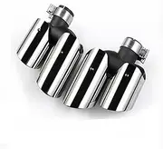 GTS Style Exhaust Muffler Tips Pipe Compatible for Porsche Macan 2.0T Base 2014 2015 2016 2017 2018 Titanium Black Rear Tail Vent Tailpipe(Silver)