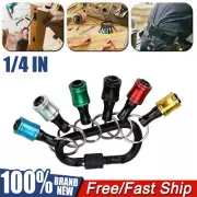6Pcs 1/4" Hex Shank Quick Release Keychain Screwdriver Drill Bit Holder Bits Set