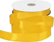 Gliberli Yellow Satin Ribbon 7/8 inch X 100 Yards Fabric Large Ribbons for Gift Wrapping Bows Bouquet Sewing Craft Home Decor Hair Floral