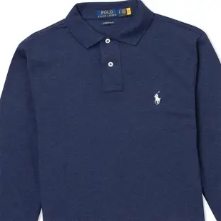 Polo Ralph Lauren RL 熱銷刺繡小馬長袖POLO衫(CUSTOM SLIM FIT)-麻花深藍色