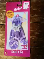 Vintage Barbie Outfit Cool Key chain Dress 'n Go Fashions Purple party dress NEW
