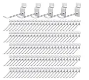 100Pcs Slatwall Hooks 4 Inch Panel Display Hooks Metal Slat Wall Chrome