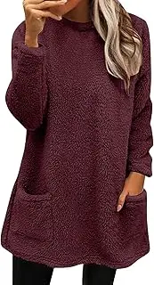 [Generic] Womens Winter Pullover Coat Loose Wool Jacket Long Sleeved Jumper With Pockets plus Size Women Warm Sweaters