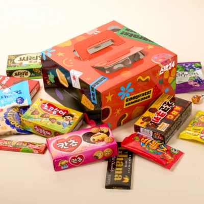 Korean Snack & Candy Gift Set 15p Cake Box Pack Party Festival Christmas present