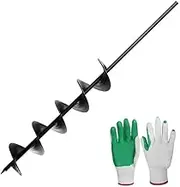 Giantz Auger Drill Bit, 75 x 600mm Garden Augers Drills Spiral Earth Planter Post Hole Digger Bulb Plant Power Tool Accessories Flower Gardening Tools for Planting, High Duty Solid Steel Black