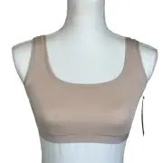 DKNY Bralette Table Tops Modal Size Medium Beige Super Soft Ribbed Stretch