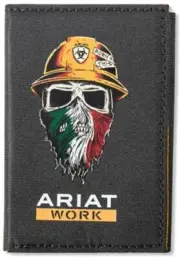 Ariat Western Mens Wallet Trifold Workman Born Black A3401401