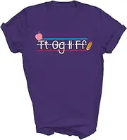 [Above Good Tee] TGIF Alphabet Friday Teacher Thank God It's Friday Funny Unisex Shirt Gift Women Men T-Shirt (Purple;M)