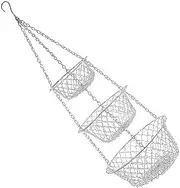 STOBAZA Heavy Duty Tiered Hanging Basket Kitchen Vegetable Basket Rustic Iron Wire Fruit Storage