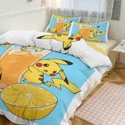 Bed Sheets g764 Pik_achu Print Bedding Set Pattern Duvet Cove Set 3 Pieces 1 Quilt Cover And 2 Pillowcases for Women Men Teens tq764 Bed Sheets