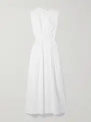 [KHAITE] KHAITE - Wes Pintucked Cotton-poplin Maxi Dress - White - US2 US 2 White