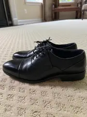 Johnston & Murphy Cap Toe Leather Oxford Mens 10 Black