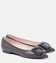 [Roger Vivier] Roger Vivier Gommettine leather ballet flats AU 9 brown
