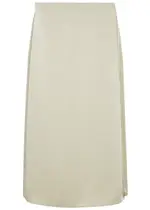 Vince Crepe de Chine Midi Skirt - Beige - M (UK12 / M) M (UK12 / M)