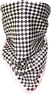[YJLZNBL] Rave Bandana Headband Scarf Neck Face Mask for Men Women Checkerboard Black White Festival Clothing EDM