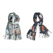 Urban Sassy Cat Scarf Stylish Womens/Ladies Neck Wrap Combo Set Green/Midnight
