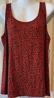 Chico's Touch of Cool Spiced Red Rayon Tank Top- Large (Chico's 2) - NWT $45