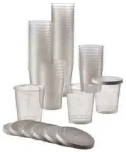 500x Disposable Cups/ Pots & Lids for Sunbed Salon Tanning Lotion Cream Samples