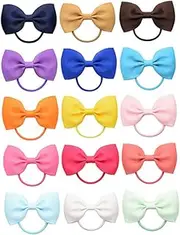 Healvian Fashion Bow Hair Ring Set 15pcs Girls Hair Rope Decor for Weddings Parties Daily Use Random