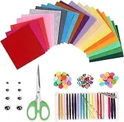 Tanstic 202Pcs 11.8In x 11.8 in (30x30cm) Felt Squares Fabric Sheets Set, Rainbow Assorted Colors Felt Pack DIY Craft Sewing for DIY Sewing Patchwork Embroidery Party Decoration