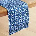 100% Cotton Printed Table Runner Azure Blue IDC Homewares