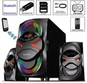Boytone BT-326F 2.1ch Wireless Bluetooth Speaker Sound System SD FM Radio NEW