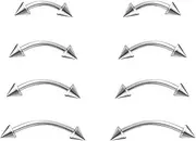 NewkeepsR 4 Pairs-16G/18G Titanium Bent Curved Barbell Banana Rook Front Helix Eyebrow Rings Piercing