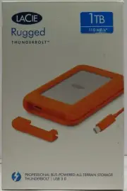 LaCie 1TB External Hard Drive Rugged Portable 1TB Thunderbolt/USB 3.0 - SEALED