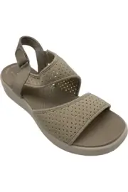 Clarks Cloudsteppers Perforated Sandal Drift Fern Light Taupe