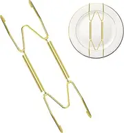 Plate Wall Hangers for Display,Golden Iron Plate Holders for Wall | Adjustable Invisible Wire Plate Wall Hanger Multifunctional for Clock, Clothing, Photo, Bag, Key