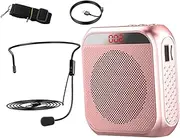 Yardwe Compact Microphone and Portable Speaker with Led Display Rechargeable Battery for Classroom and Tour Guide Use Lightweight Voice Amplifier for Teaching and Public Speaking