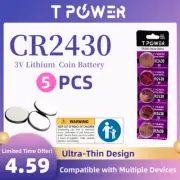 5X Tpower CR2430 3V Cell coin lithium button battery DL2430 ECR2430 wholesale