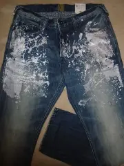PRPS GOODS & CO BARRACUDA Mid Blue Metallic Splatter Mens 36 x 34 Orig. $300+