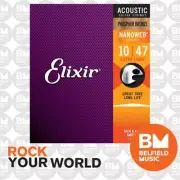 Elixir 16002 Acoustic Guitar Strings Nanoweb Extra Light 10-47 Phosphor Bronze