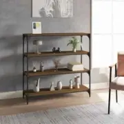 Book Cabinet Brown Oak 100X33X100 Cm Engineered Wood And Steel