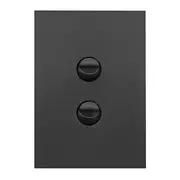 Hager WBQSV2-MB Finesse Series Switch, Rocker Type, Single Pole, Flush, 2 Gang, Vertical, 250V 16AX, 1 or 2 Way, Matt Black
