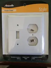 Amerelle Devon Single Toggle/Single Duplex Steel Wallpate in white C935TDW