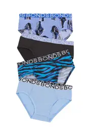 [Bonds] Bonds Boys Cotton Brief 4 Pack in Leo Leopard Size: 2/3 2/3 Leo Leopard