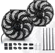 12 Inch 12” Black Universal Electric Radiator Slim Fan 12V 80W High Performance