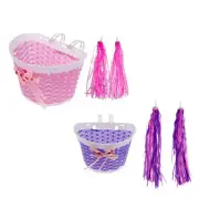 Braided Basket Plastic Decoration Children Kids Scooter Handlebar Streamer