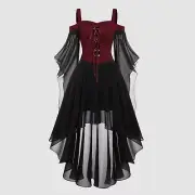 Cocktail Dresses For Women Plus Size Fashion Gothic Style Vintage Midi Dress