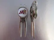 NCAA Golf Divot Repair Tool Beltclip w/ Ballmarker Silver Minnesota Gophers Logo