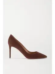 [Aquazzura] Aquazzura - Purist 85 Suede Pumps - Brown - IT37 IT 37 Brown