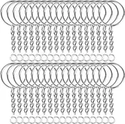 Paxcoo 150Pcs Split Key Chain Rings with Chain and Jump Rings Bulk for Crafts (25mm)