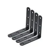 Corner Bracket 4" x 4" L Brackets Shelf Bracket Corner Brace 4" x 4" 4pcs Black