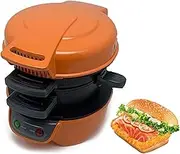 Breakfast Muffin Maker, 600Wmultifunctional Burger Press Machine, with Frying Pan, Non-Stick, Removable for Cleaning, with Indicator Light, for Making Hamburgers and Egg Waffles Yellow