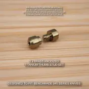 Benchmade 940-1 Osborne Knife 2PC Custom Titanium Thumb Stud Set Anodized BRASS