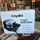 Double Waffle Maker,1400W Rotating w/Nonstick Plates,180° Flip Fast Ship!